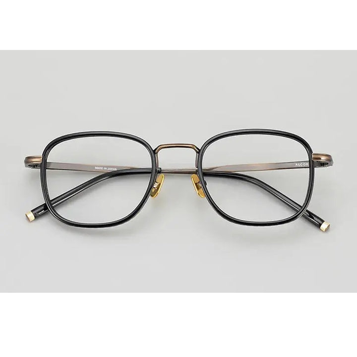 Aimee Unisex Full Rim Square Acetate Titanium Eyeglasses 21140