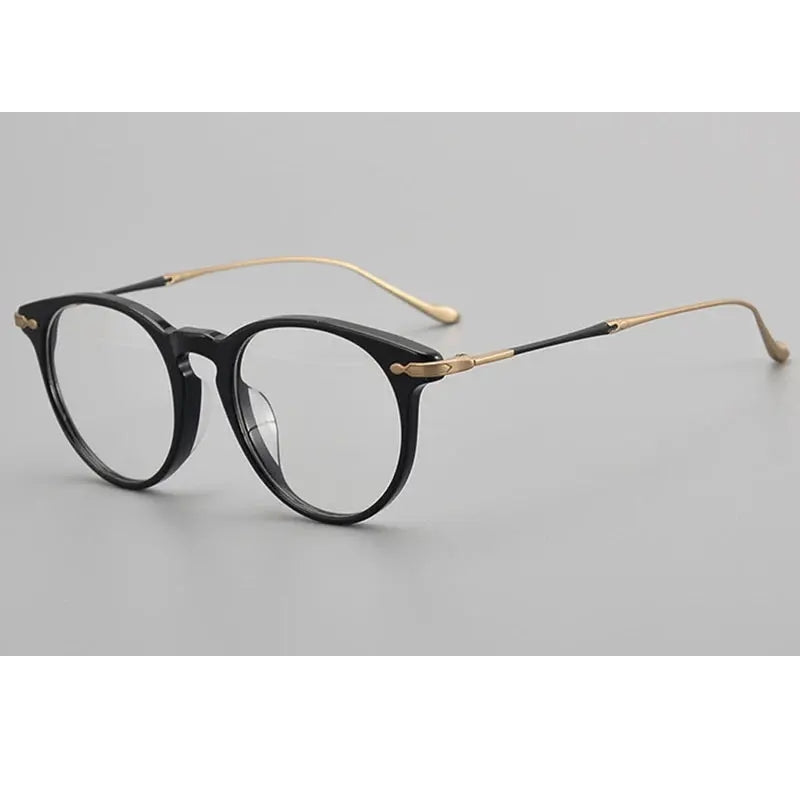 Krasivyy Unisex Full Rim Round Titanium Acetate Eyeglasses 715889