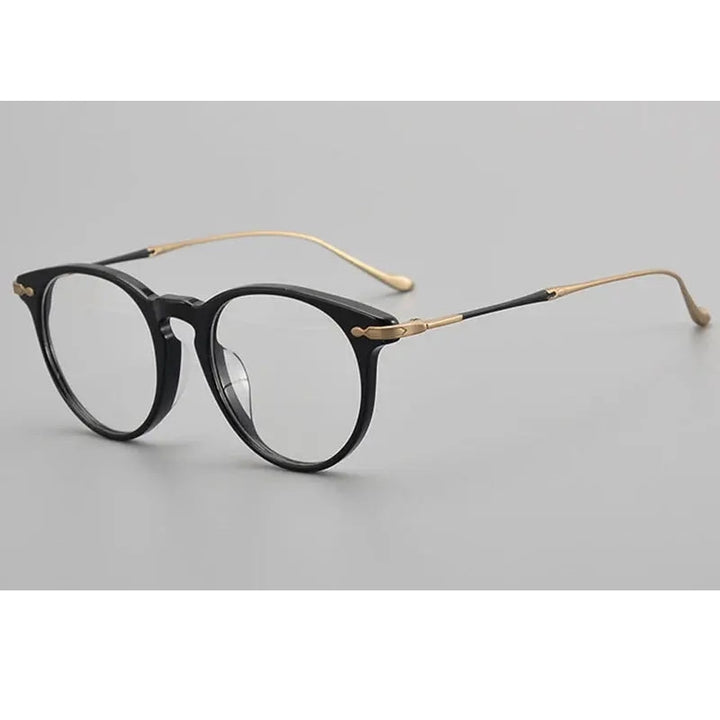 Krasivyy Unisex Full Rim Round Titanium Acetate Eyeglasses 715889