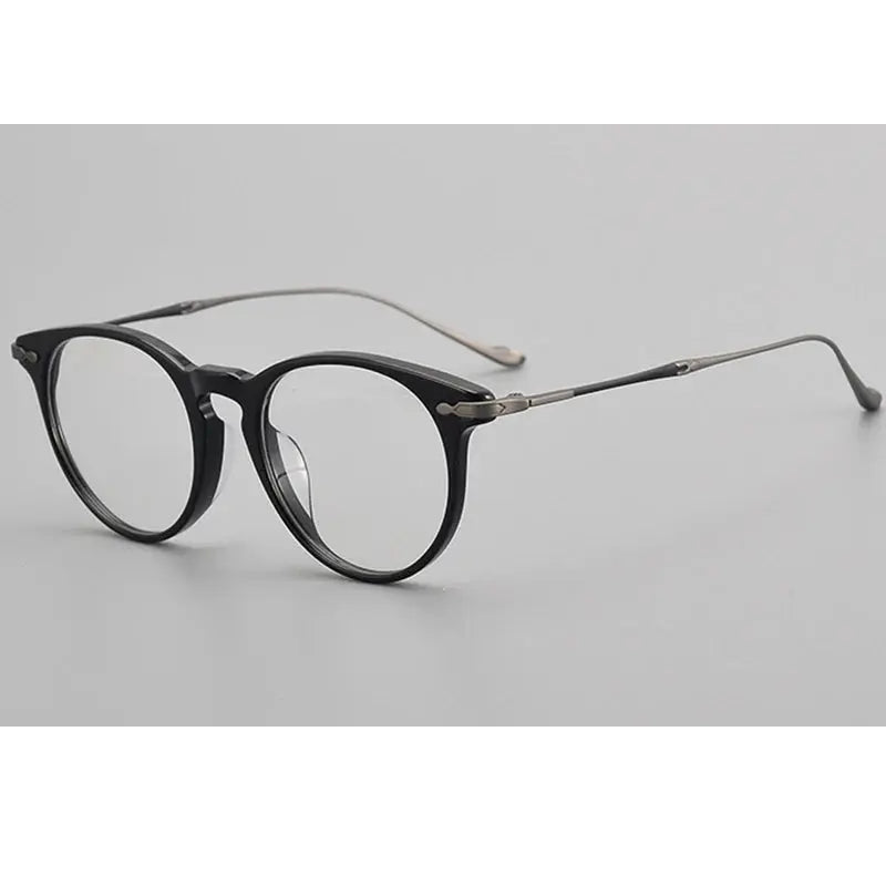 Krasivyy Unisex Full Rim Round Titanium Acetate Eyeglasses 715889