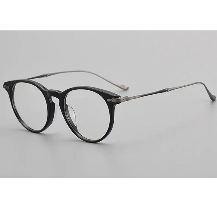 Krasivyy Unisex Full Rim Round Titanium Acetate Eyeglasses 715889