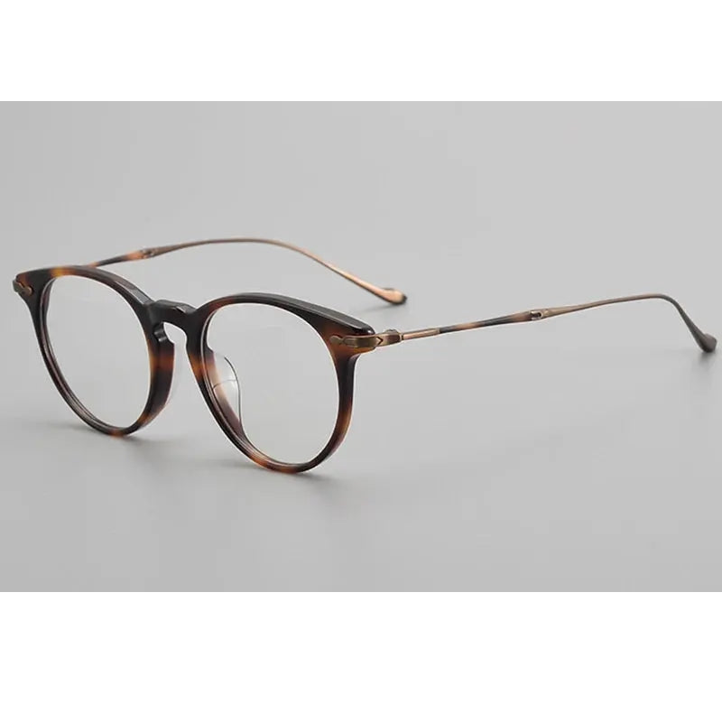 Krasivyy Unisex Full Rim Round Titanium Acetate Eyeglasses 715889