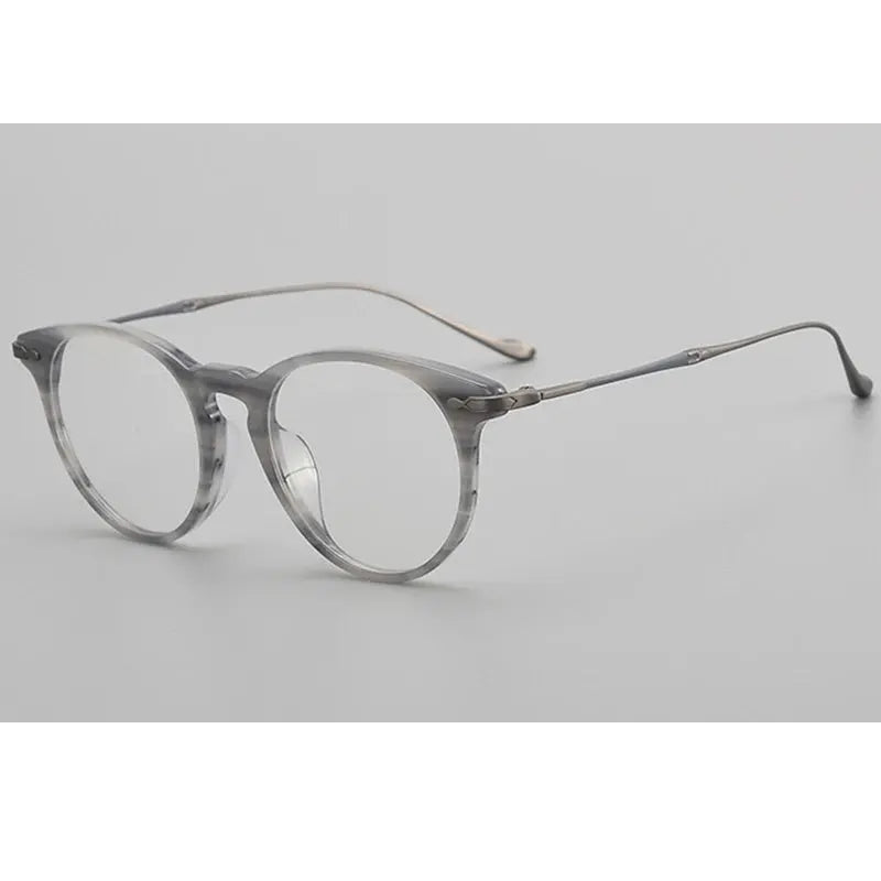 Krasivyy Unisex Full Rim Round Titanium Acetate Eyeglasses 715889