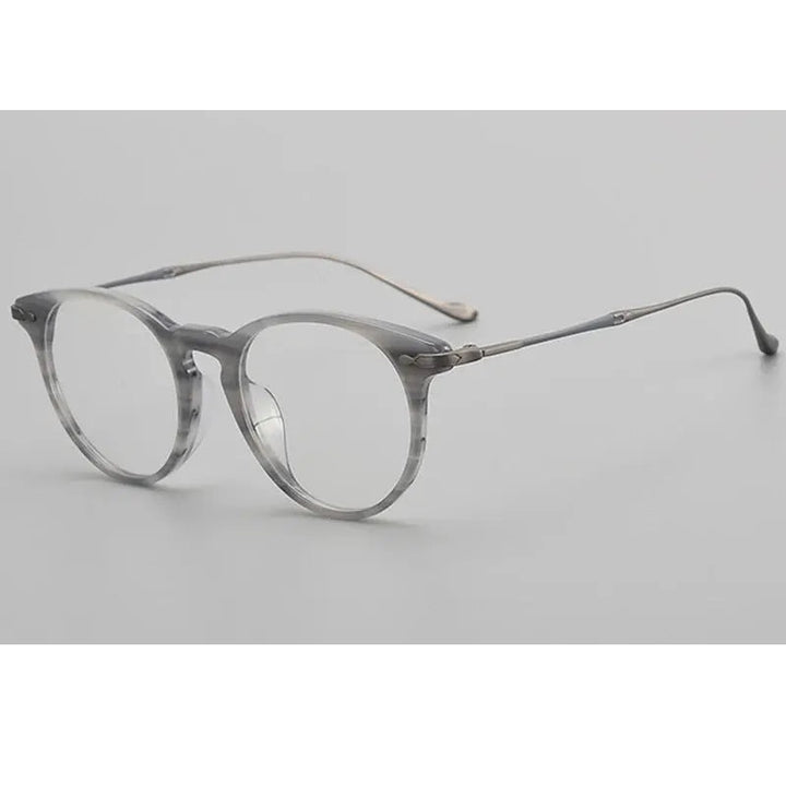 Krasivyy Unisex Full Rim Round Titanium Acetate Eyeglasses 715889