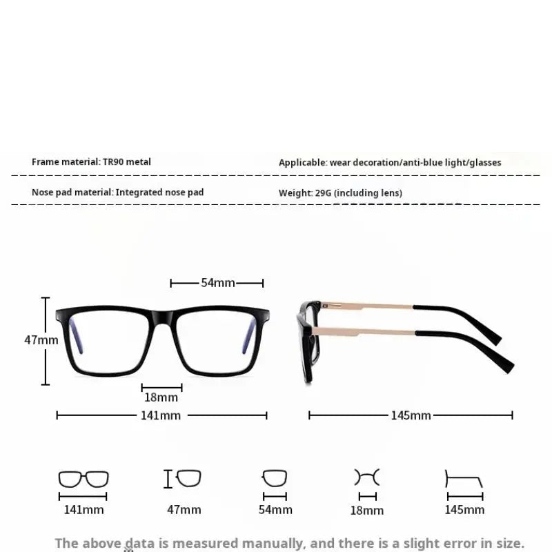 Momoja Unisex Full Rim Square Tr 90 Alloy Eyeglasses 93550