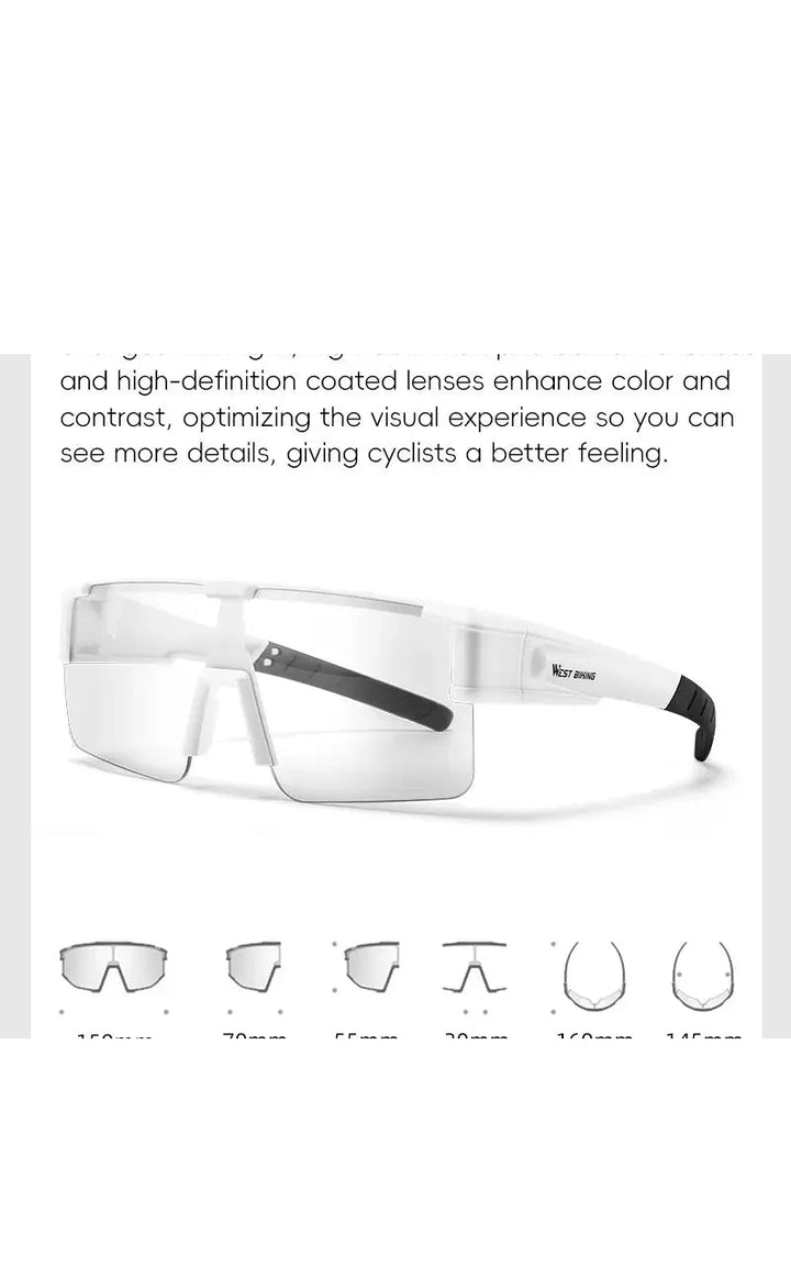 West Biking Unisex Semi Rim Square Over Frame Polycarbonate Sunglasses 770703