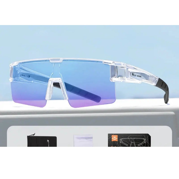 West Biking Unisex Semi Rim Square Over Frame Polycarbonate Sunglasses 770703