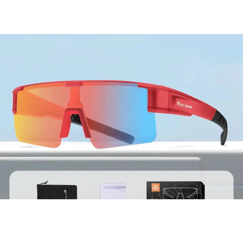 West Biking Unisex Semi Rim Square Over Frame Polycarbonate Sunglasses 770703