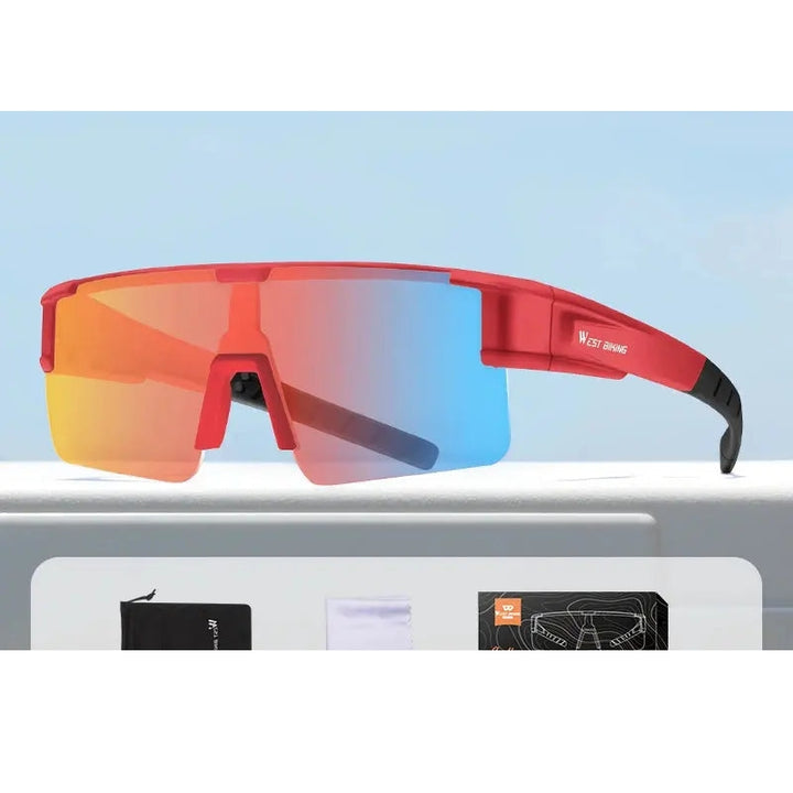 West Biking Unisex Semi Rim Square Over Frame Polycarbonate Sunglasses 770703