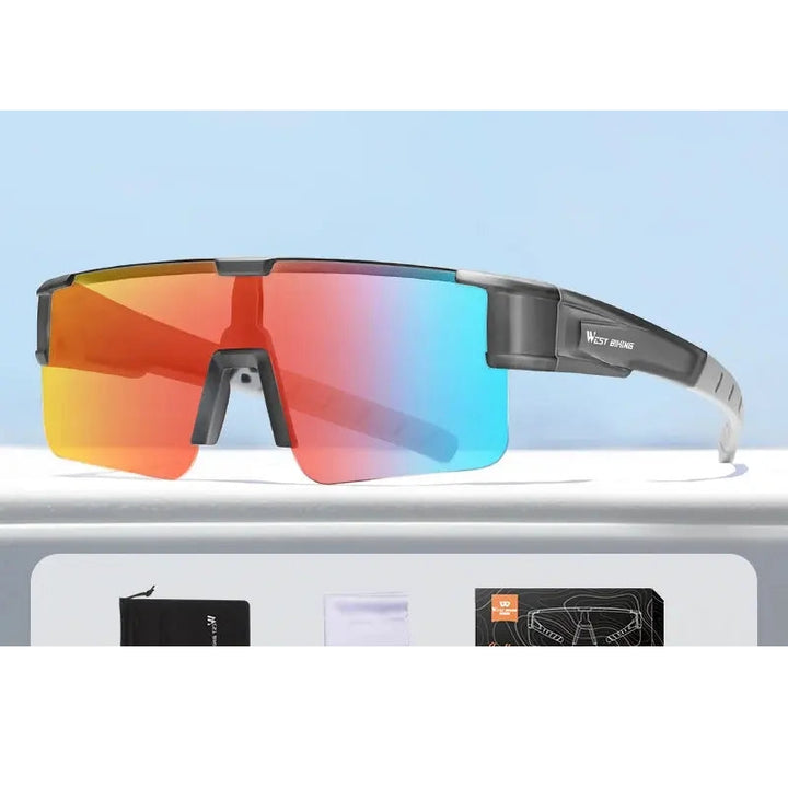 West Biking Unisex Semi Rim Square Over Frame Polycarbonate Sunglasses 770703