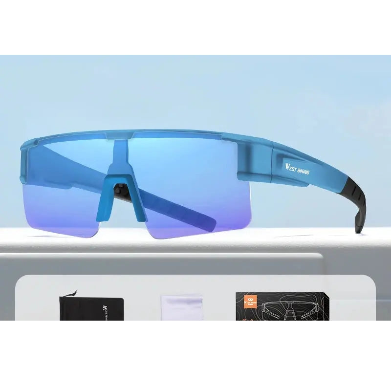 West Biking Unisex Semi Rim Square Over Frame Polycarbonate Sunglasses 770703