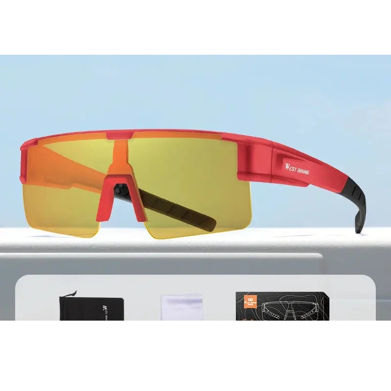 West Biking Unisex Semi Rim Square Over Frame Polycarbonate Sunglasses 770703