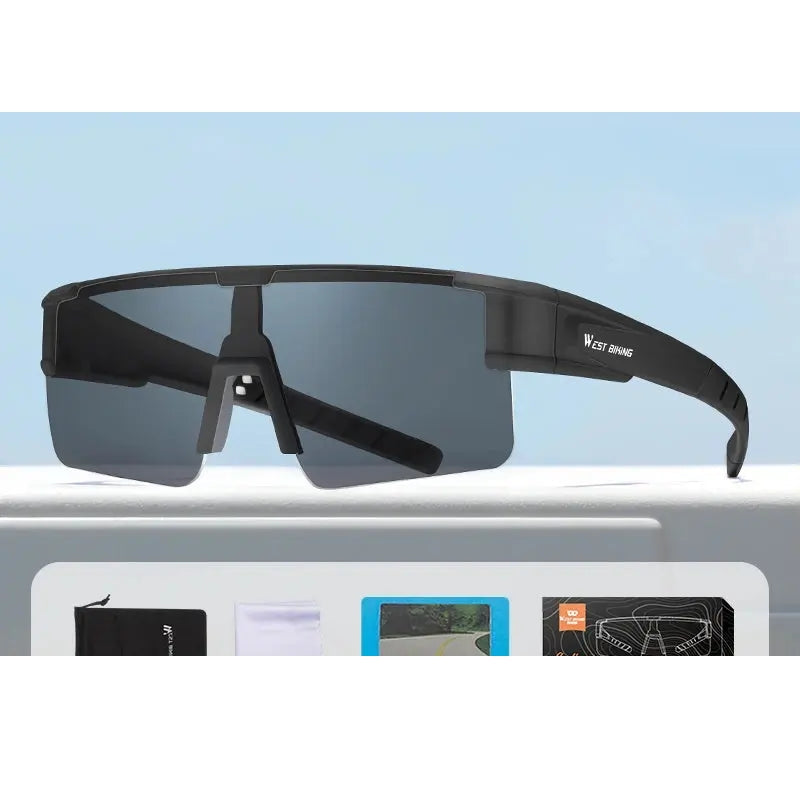 West Biking Unisex Semi Rim Square Over Frame Polycarbonate Sunglasses 770703