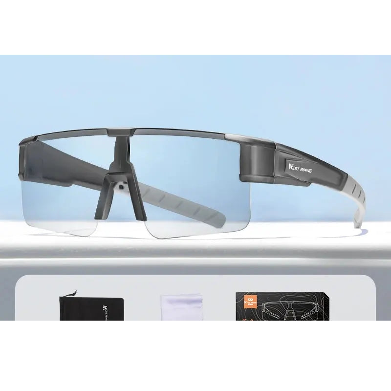West Biking Unisex Semi Rim Square Over Frame Polycarbonate Sunglasses 770703