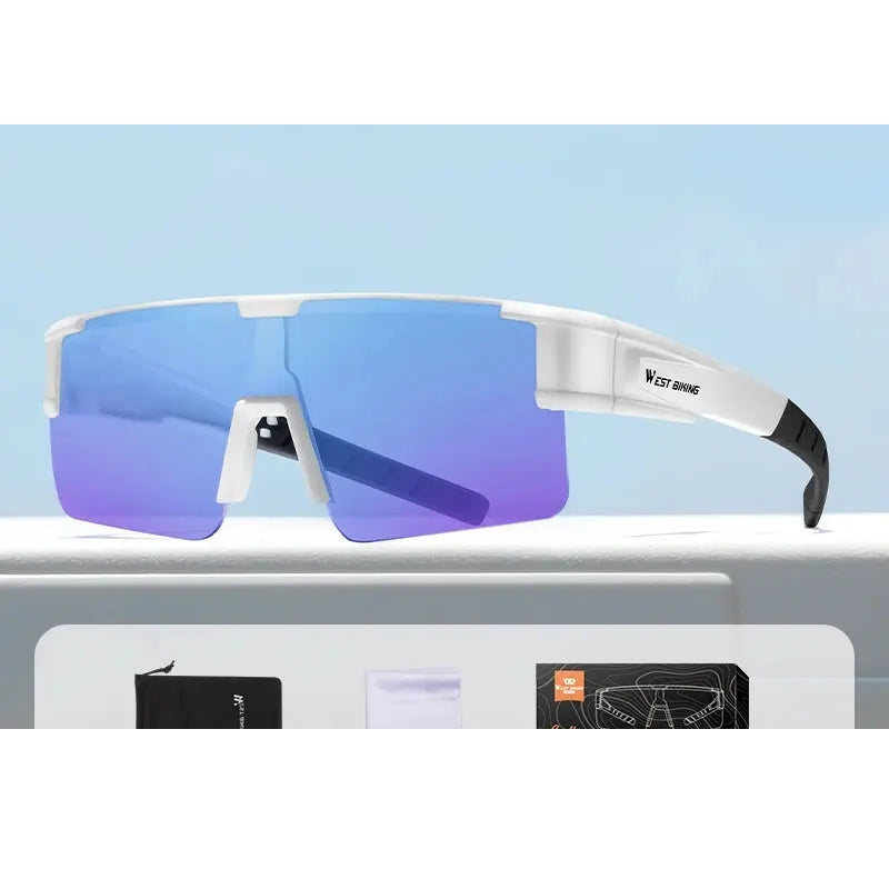 West Biking Unisex Semi Rim Square Over Frame Polycarbonate Sunglasses 770703