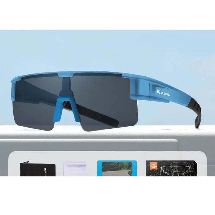 West Biking Unisex Semi Rim Square Over Frame Polycarbonate Sunglasses 770703