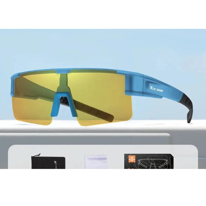 West Biking Unisex Semi Rim Square Polycarbonate Over Frame Polarized Sunglasses 9607931