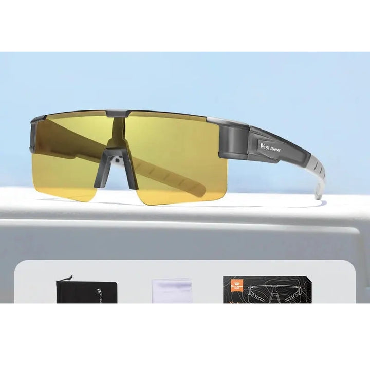 West Biking Unisex Semi Rim Square Polycarbonate Over Frame Polarized Sunglasses 9607931