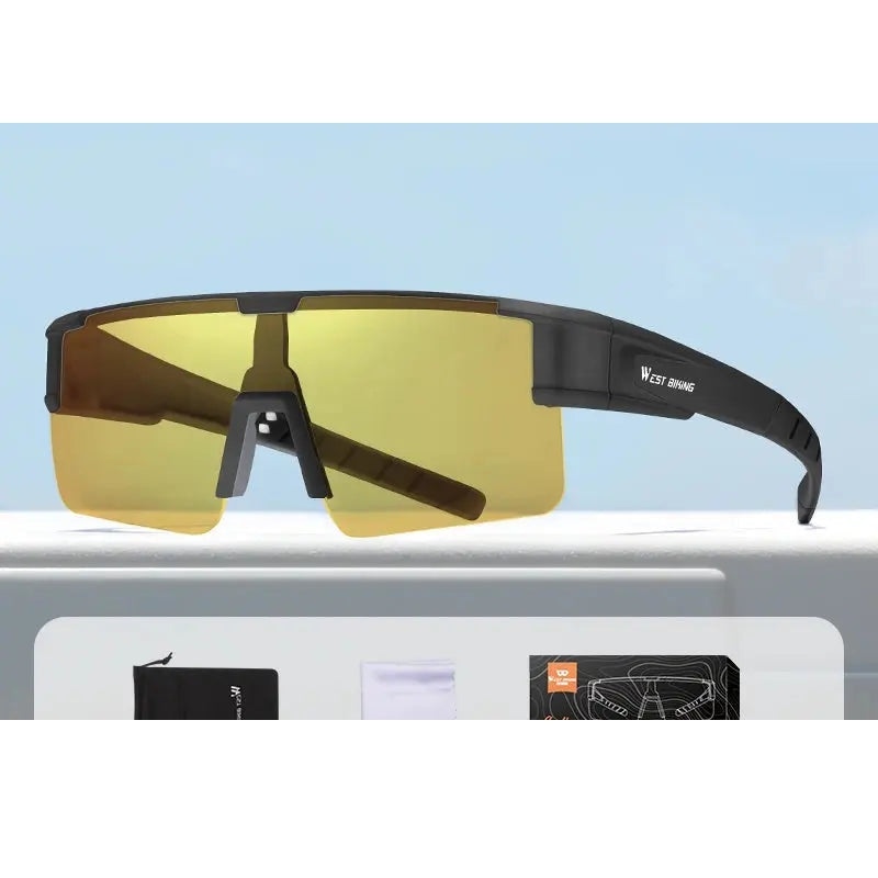 West Biking Unisex Semi Rim Square Polycarbonate Over Frame Polarized Sunglasses 9607931