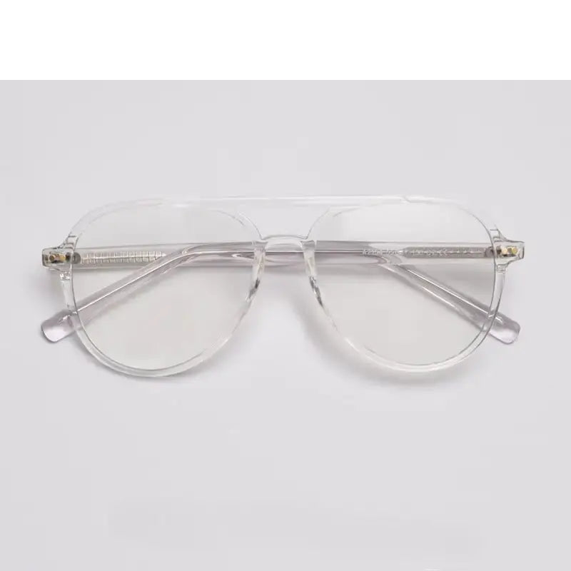 Summer Flower Unisex Full Rim Oval Double Bridge Tr 90 Titanium Eyeglasses 62154