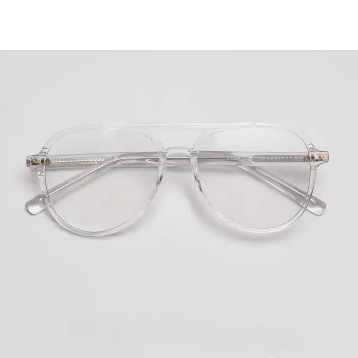 Summer Flower Unisex Full Rim Oval Double Bridge Tr 90 Titanium Eyeglasses 62154