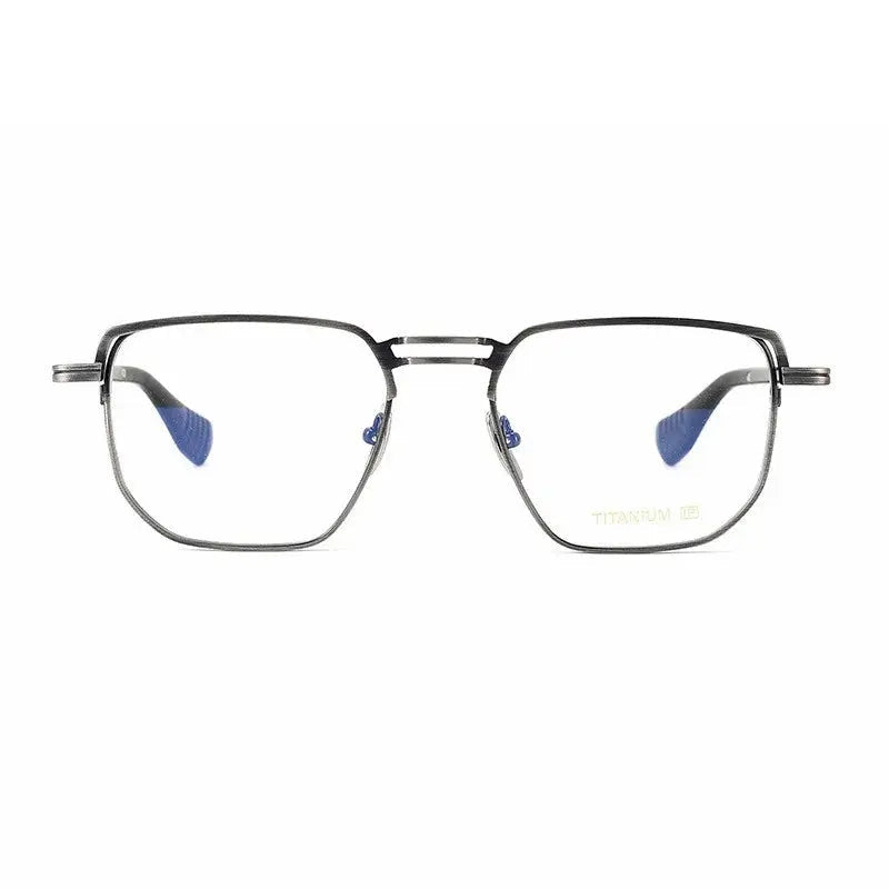 Aimee Unisex Full Rim Polygon Double Bridge Titanium Eyeglasses 396153