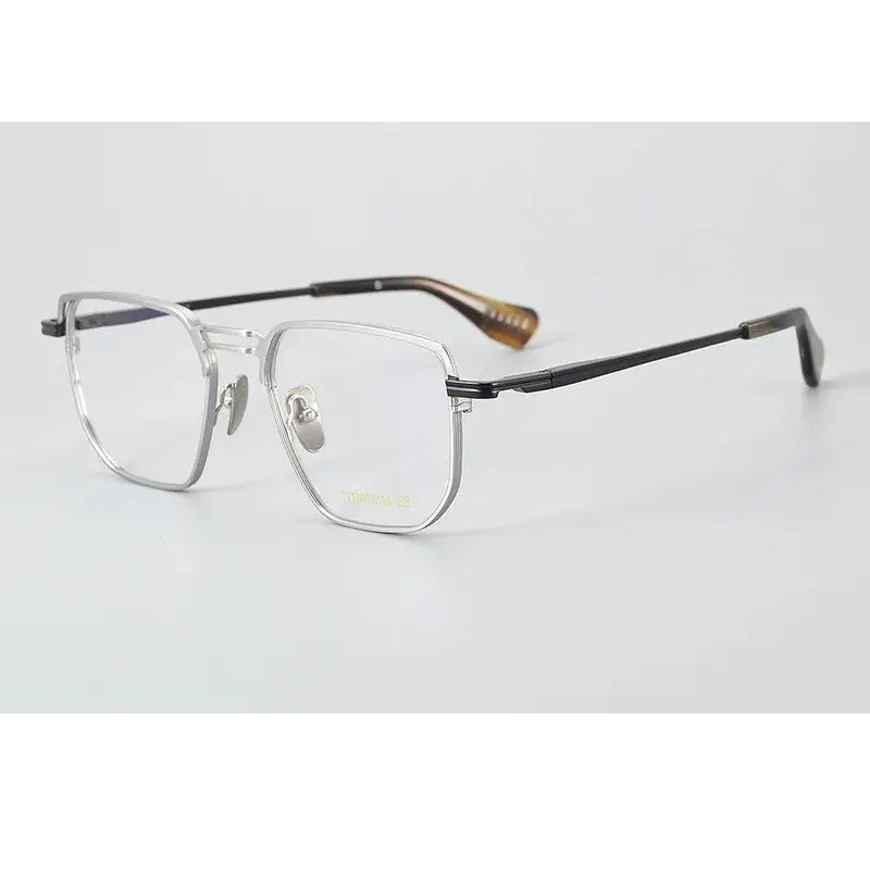 Aimee Unisex Full Rim Polygon Double Bridge Titanium Eyeglasses 396153