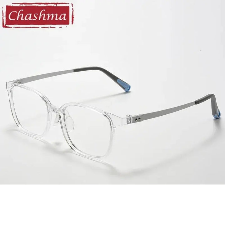 Chashma Ochki Unisex Full Rim Square Tr 90 Titanium Eyeglasses 699905