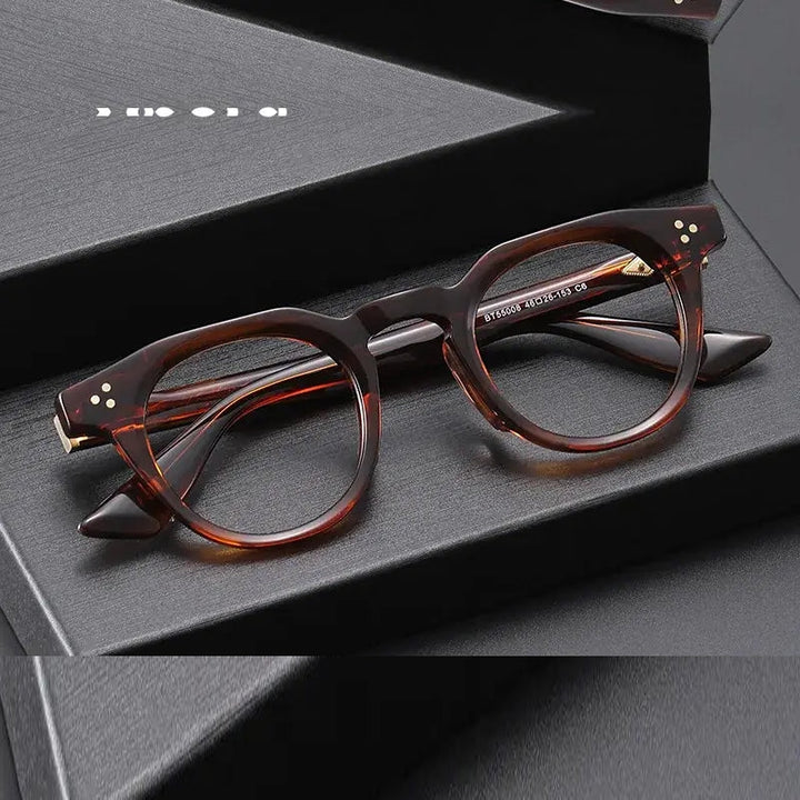Xbora Unisex Full Rim Oval Brow Line Thick Acetate Eyeglasses 655008