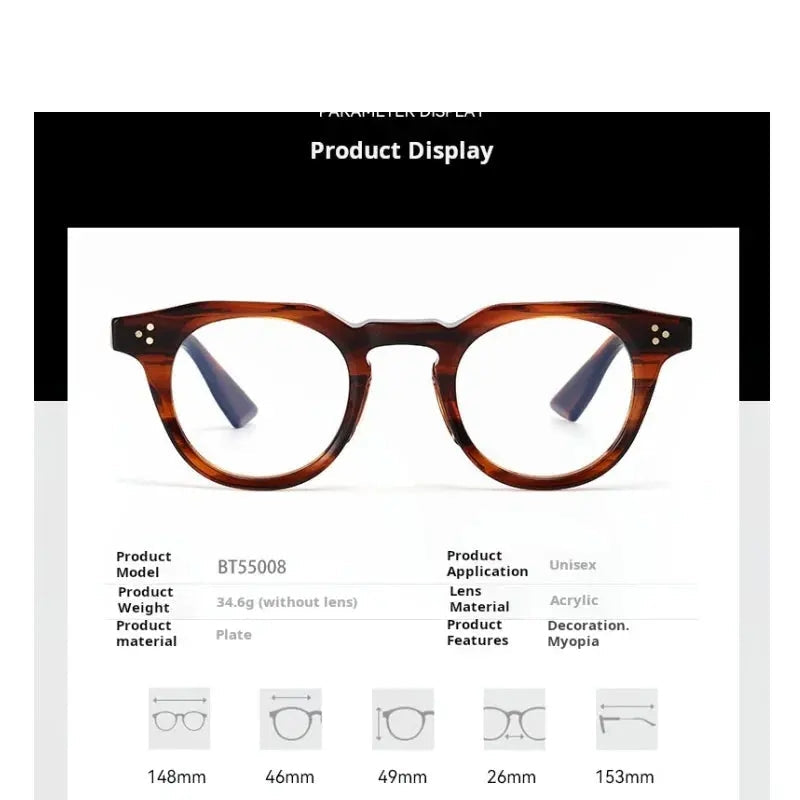 Xbora Unisex Full Rim Oval Brow Line Thick Acetate Eyeglasses 655008