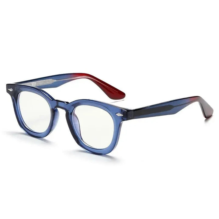 Xbora Unisex Full Rim Square Round Tr 90 Alloy Eyeglasses 542530