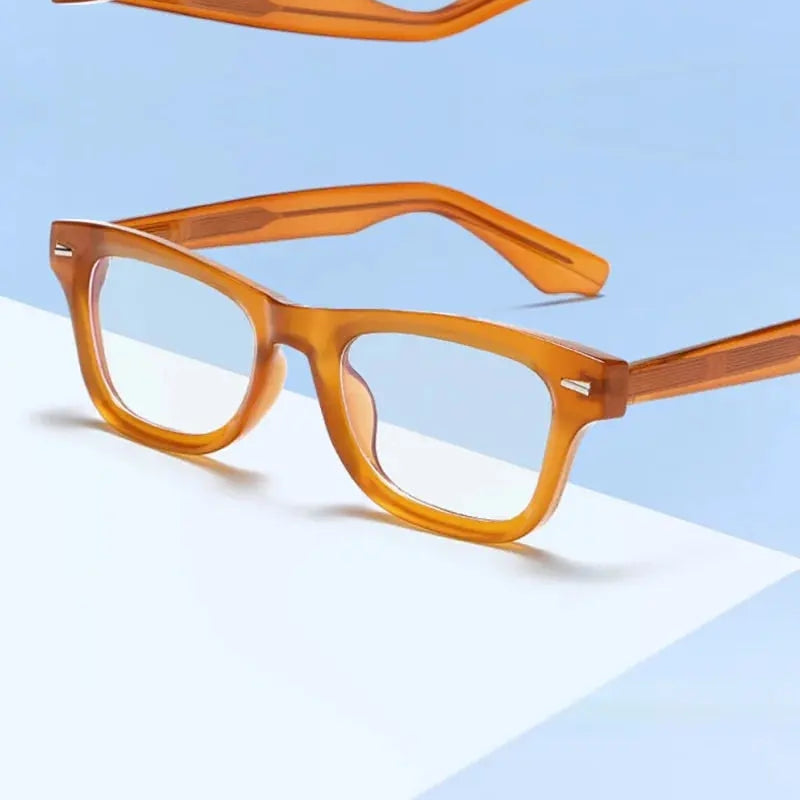 Xbora Unisex Full Rim Brow Line Square Tr 90 Alloy Eyeglasses 542529