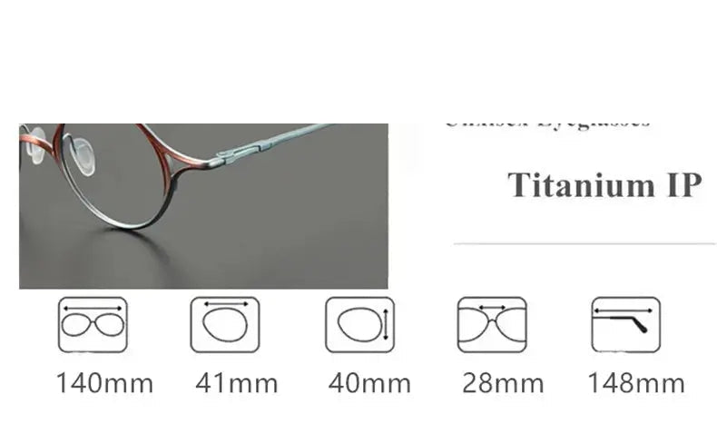 Aimee Unisex Full Rim Oval Round Titanium Eyeglasses 542353