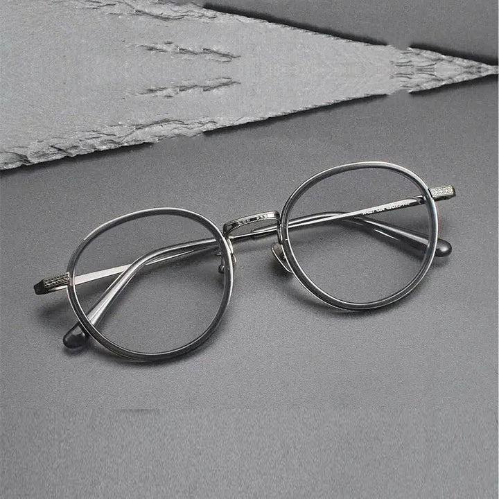 Chashma Unisex Full Rim Oval Round Acetate Titanium Eyeglasses 889027