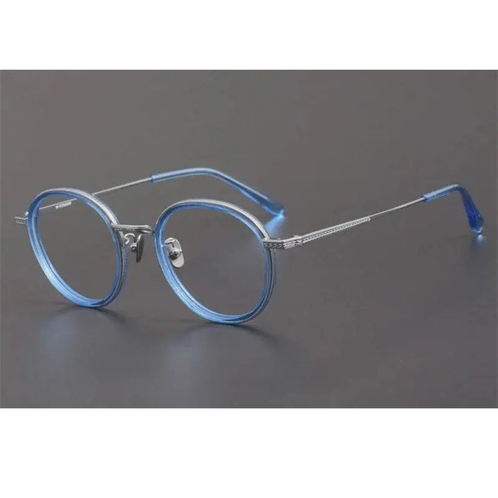 Chashma Unisex Full Rim Oval Round Acetate Titanium Eyeglasses 889027