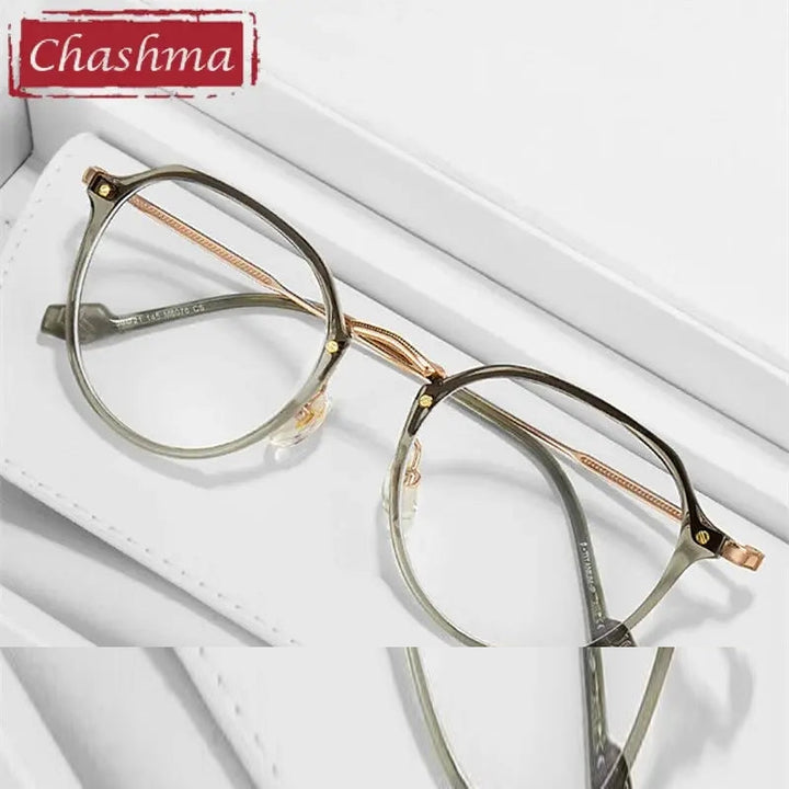 Chashma Unisex Full Rim Flat Top Oval Tr 90 Titanium Eyeglasses 888076