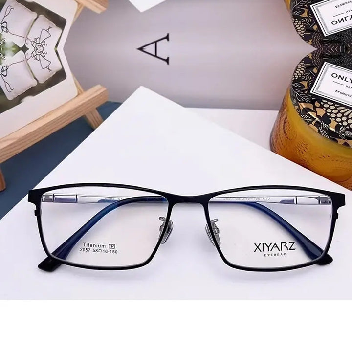 Chashma Unisex Full Rim Big Square Titanium Eyeglasses 882057