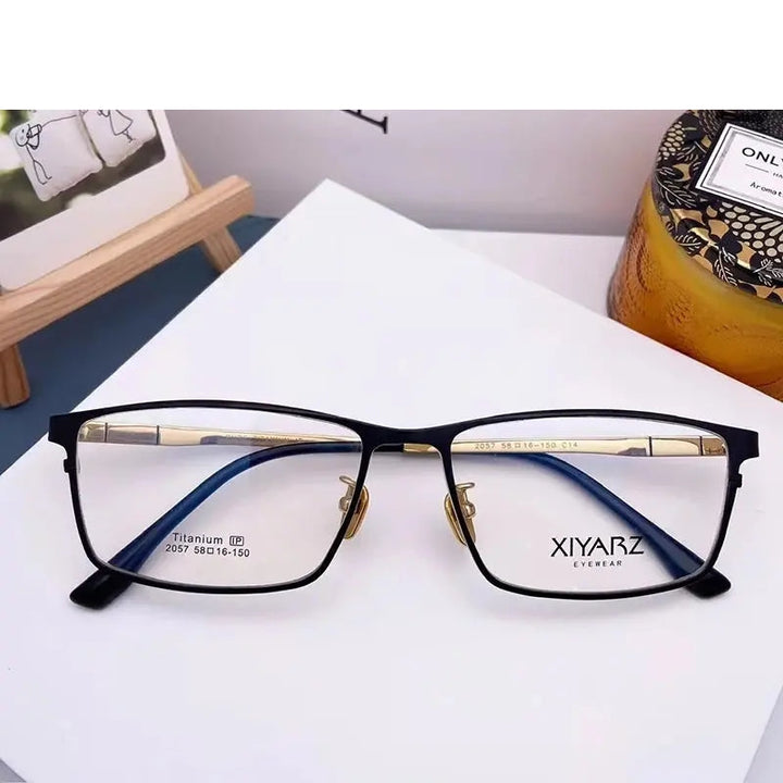 Chashma Unisex Full Rim Big Square Titanium Eyeglasses 882057