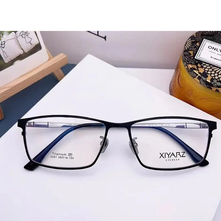 Chashma Unisex Full Rim Big Square Titanium Eyeglasses 882057