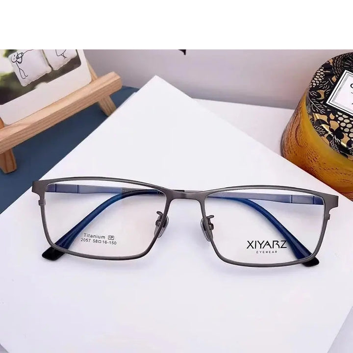 Chashma Unisex Full Rim Big Square Titanium Eyeglasses 882057