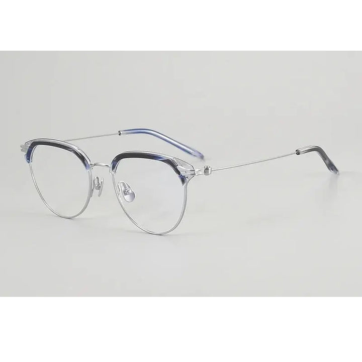 Chashma Unisex Full Rim Oval Round Acetate Titanium Eyeglasses 882410