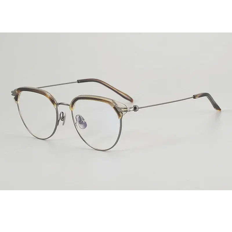Chashma Unisex Full Rim Oval Round Acetate Titanium Eyeglasses 882410