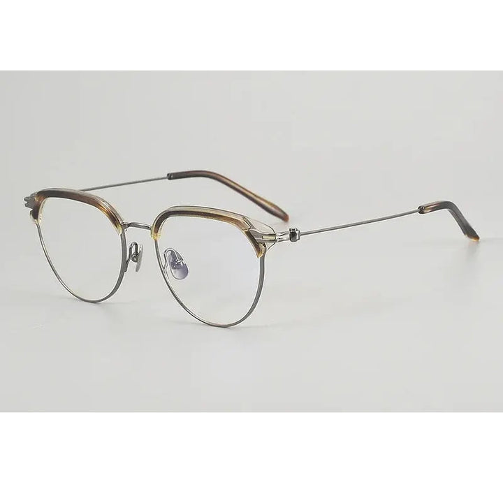 Chashma Unisex Full Rim Oval Round Acetate Titanium Eyeglasses 882410