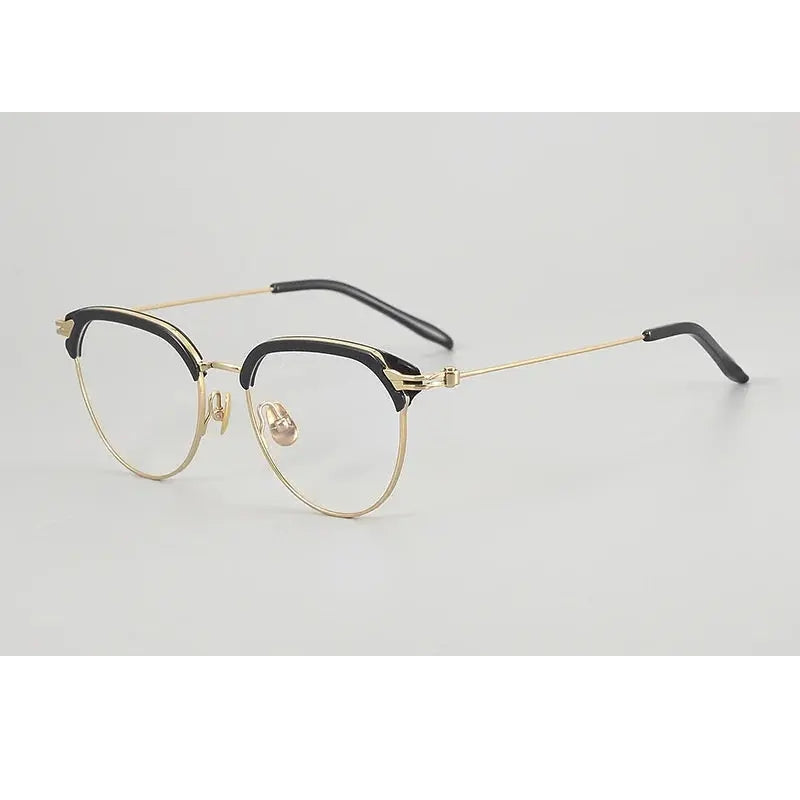 Chashma Unisex Full Rim Oval Round Acetate Titanium Eyeglasses 882410