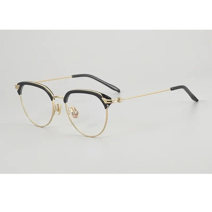 Chashma Unisex Full Rim Oval Round Acetate Titanium Eyeglasses 882410