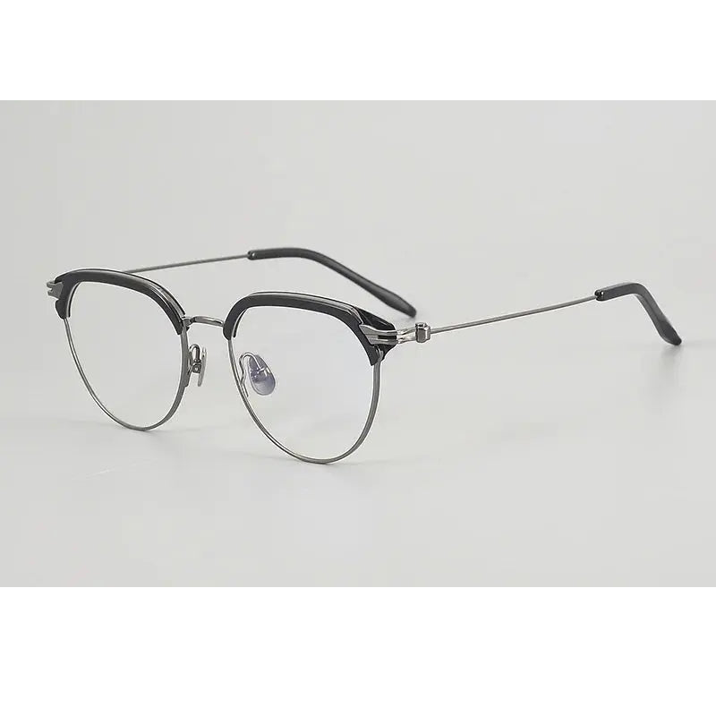 Chashma Unisex Full Rim Oval Round Acetate Titanium Eyeglasses 882410