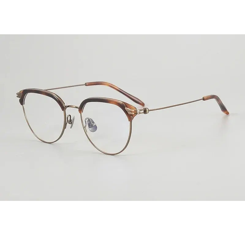 Chashma Unisex Full Rim Oval Round Acetate Titanium Eyeglasses 882410