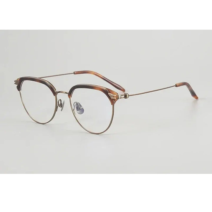 Chashma Unisex Full Rim Oval Round Acetate Titanium Eyeglasses 882410