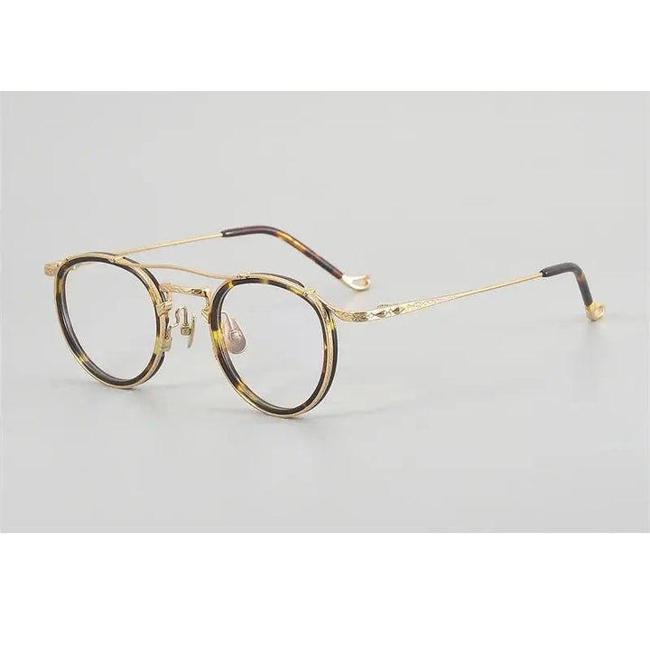 Chashma Unisex Full Rim Oval Double Bridge Acetate Titanium Eyeglasses 881715