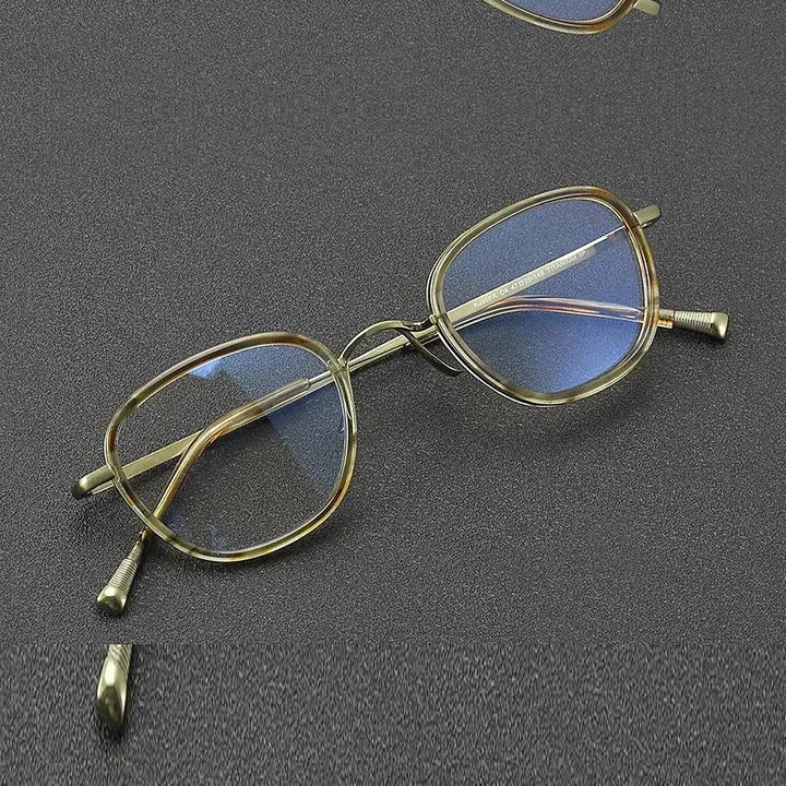 Chashma Unisex Full Rim Polygon Titanium Acetate Eyeglasses 881750